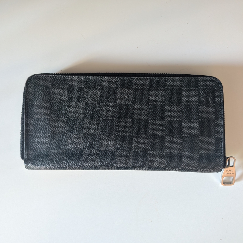 Louis Vuitton Damier Graphite Zippy Organizer Wallet Box COA